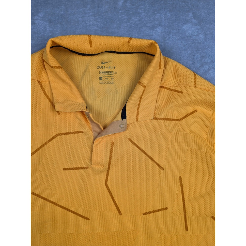 Nike Tiger Woods Collection Golf Polo Mens XXL Yellow Dri-Fit Short Sleeve *Read